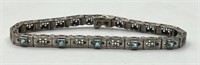 Vintage Sterling Bracelet with Blue Stones