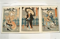 Utagawa Toyokuni II  Wood Block Triptych