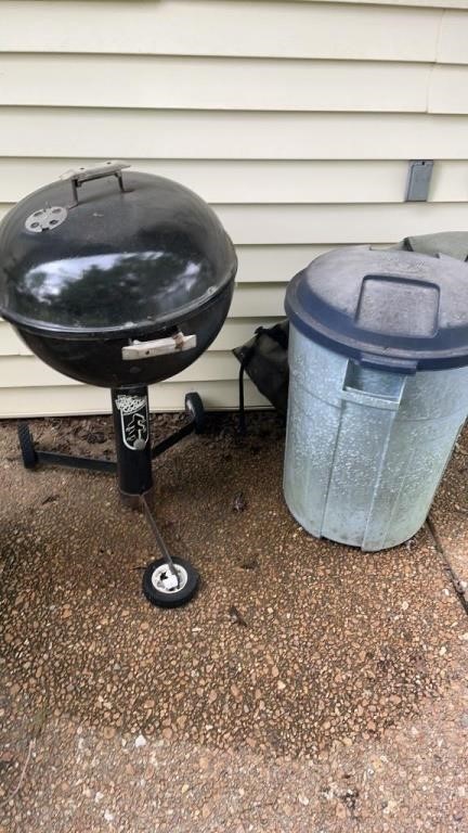 Barbecue grill with supplies