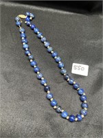 14K Gold/ Lapis Necklace