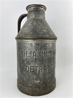 H.A. McDonald Cry Co. Detroit Galvanized Cream Jug