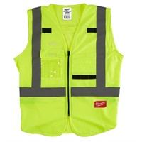 S/M Yellow Class 2 Safety Vest with 10 Pockets