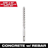 3/8x6 in. 4-Cutter SDS-PLUS Carbide Drill Bit.