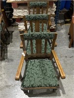 3 Victorian Style Wooden Captain Chairs.