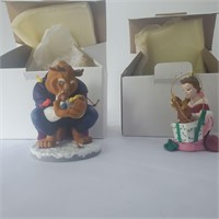 2 Disney Xmas ornaments Beauty and the Beast