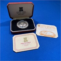 1977 .925 Silver Proof One Crown Coin