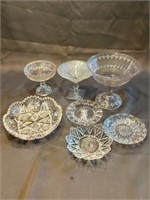 Seven pieces of glassware