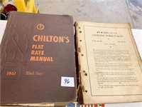 1961 CHILTON MANUAL, FORD PARTS MANUAL 1938- 46