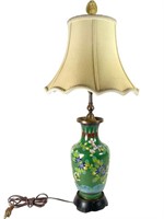 Large Asian Import Cloisonné Vase Lamp