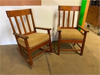 Vintage Oak Rocker & Chair Set
