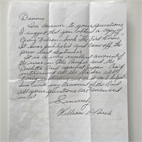WWII USAAF 2nd Lt. William Birch signed letter