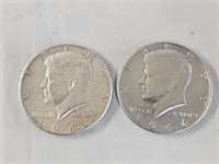 2 Silver Kennedy Half Dollars