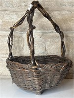 Woven Wood Basket 17” x 16” x 22”