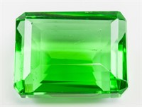 106.25ct Emerald Cut Green Peridot GGL