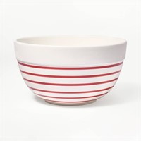 3qt RedStriped Ceramic Mixing Bowl - Figmint