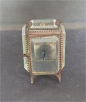 Antique bronze and glass jewelry box 2..5"l x 2