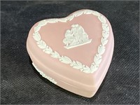 Wedgwood Pink Jasperware Heart Trinket Box