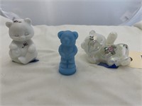 3-Fenton Glass Bears