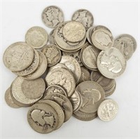 Coin Bag of 50 Silver Coins-G-XF