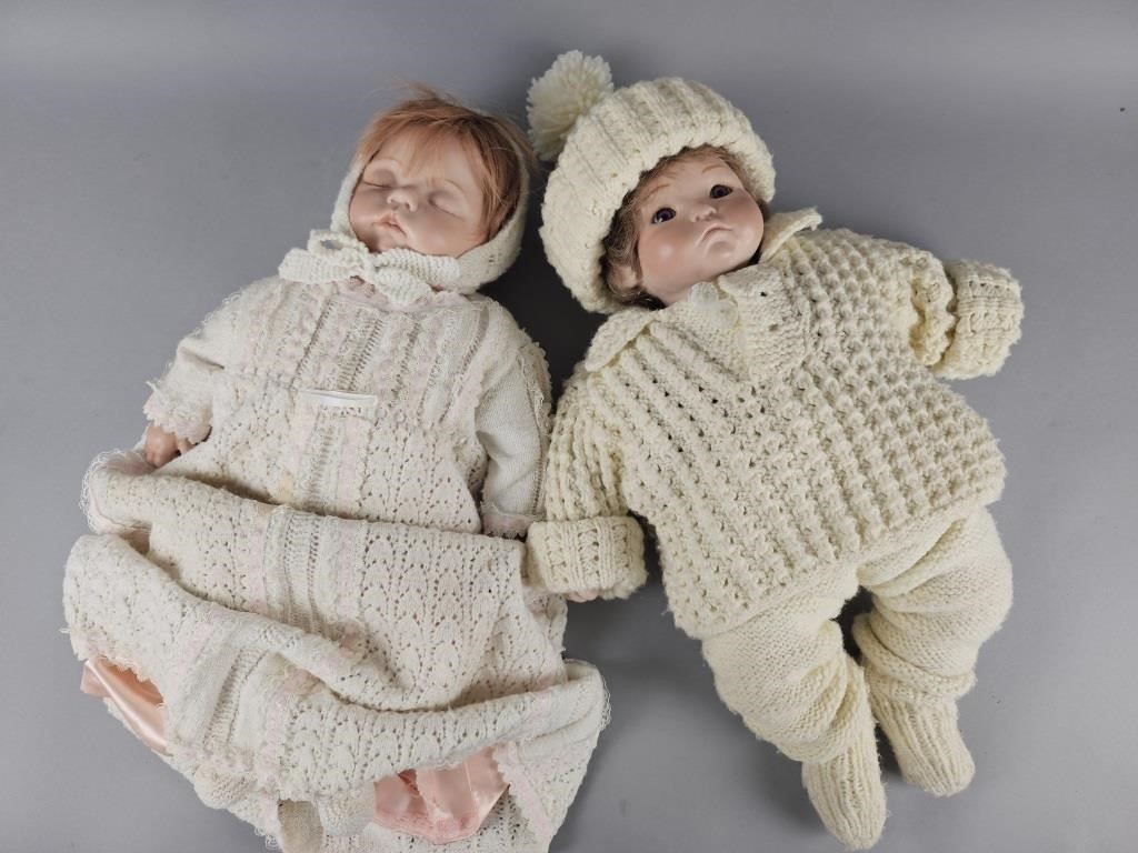 2 Vintage Porcelain Baby Dolls
