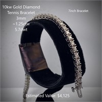 10kt Diamond Tennis Bracelet, ~1.25ctw, 5.7dwt