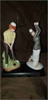 Vintage golfing pair with stand