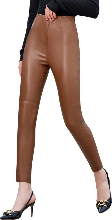 P4449  Whattry Faux Leather Legging Pants M