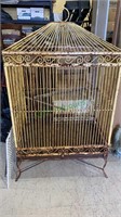 Vintage large yellow birdcage with two