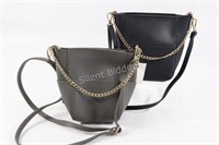 NEW - Grey & Black Ladies Leather Shoulder Purses