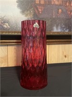 Fenton cranberry 10 inch large vase