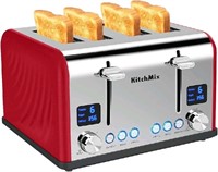 Kitchmix WT8200E Toaster 4 Slice, Bagel Stainless