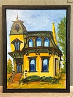 JanettMarie Yellow House Painting On Canvas