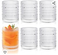 ($32) KMIGRUAN Hobnail Drinking Glasses Set of 5