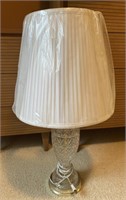 Mid Century Cut Glass Table Lamp, 30in
