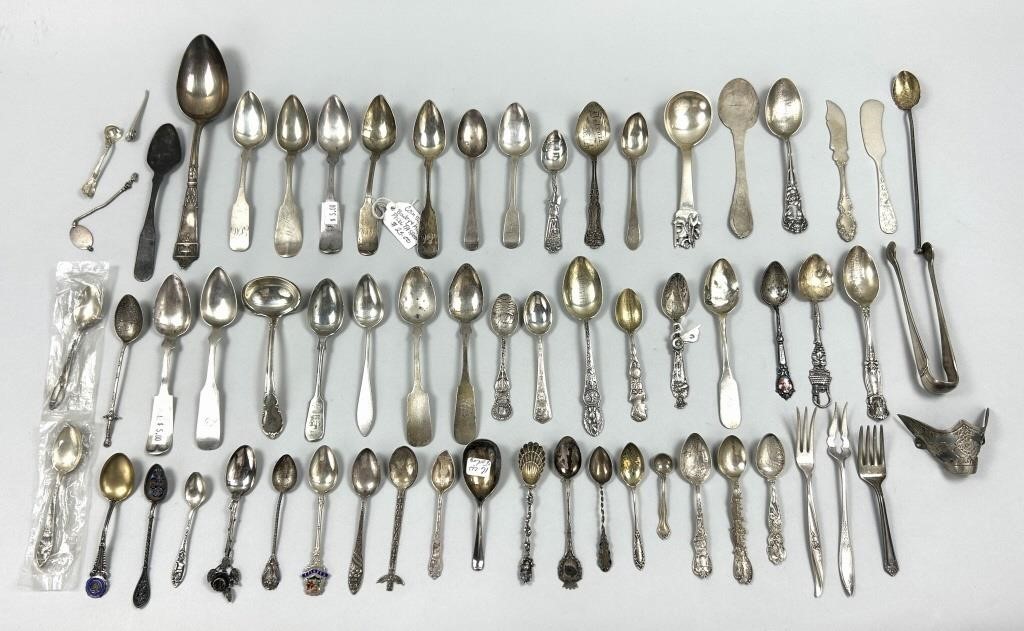 Souvenir Spoons & Utensils (Some Sterling).