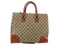 GUCCI GG Canvas & Leather Hand Bag