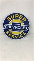 Chevrolet super service porcelain sign 12"