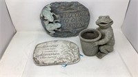 2) Garden Steppingstones & Frog Planter