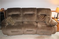Dual Reclining Brushed Canvas Sofa