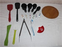Lot of Kitchen Utensils and a Wooden Lazy Susan