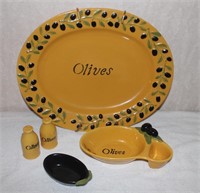 Olives Platter, Dish, Salt & Pepper Shakers, etc