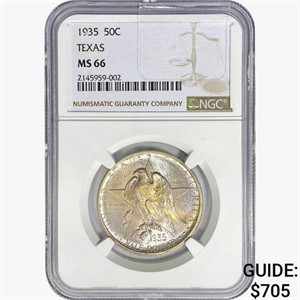 1935 Texas Half Dollar NGC MS66