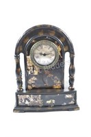 Asian Theme Hand Painted mantel Clock with Drawer