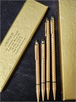 4 Croydon gold mechanical pencils, 1/20 12k &