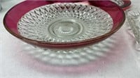 Ruby Red & Glass Bowl Dish Lot