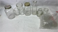 Canning Jars Different Sizes lots of glass lids