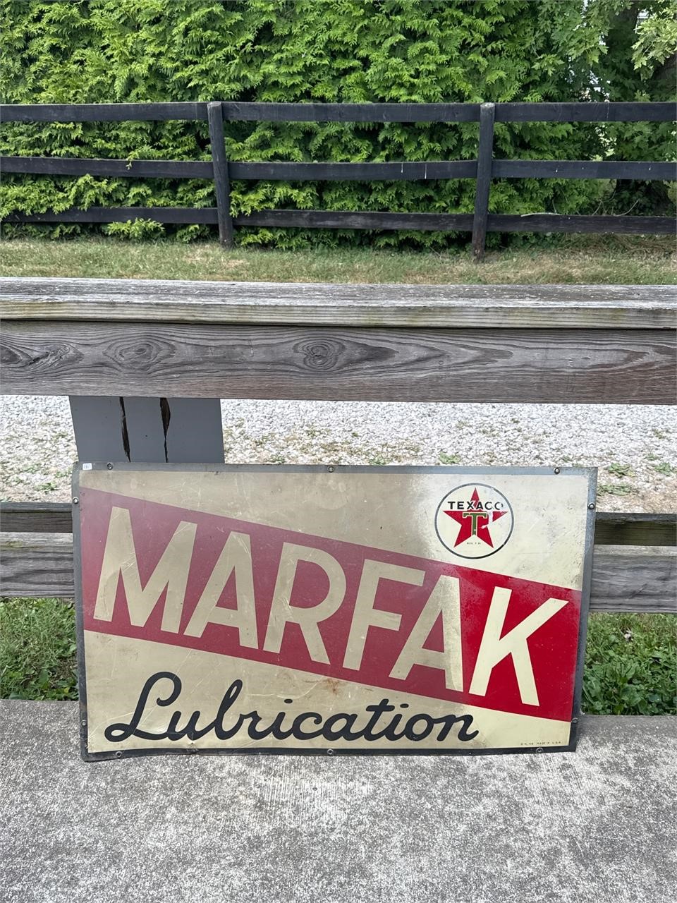 40X24" TEXACO MARFAK LUBRICATION SIGN 1946 DATED