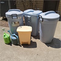 GARBAGE CANS-WATERERS