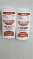 $10×2 Schmidt"s Clean Coconut Natural Deodorant