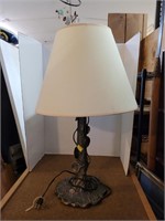 Metal Table Lamp w/ Ivy Design & Shade